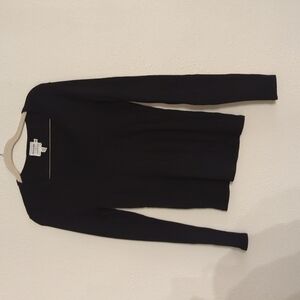 Michael Stars For Anthropologie XS/S Made In USA VNeck Long Sleeve Top Black